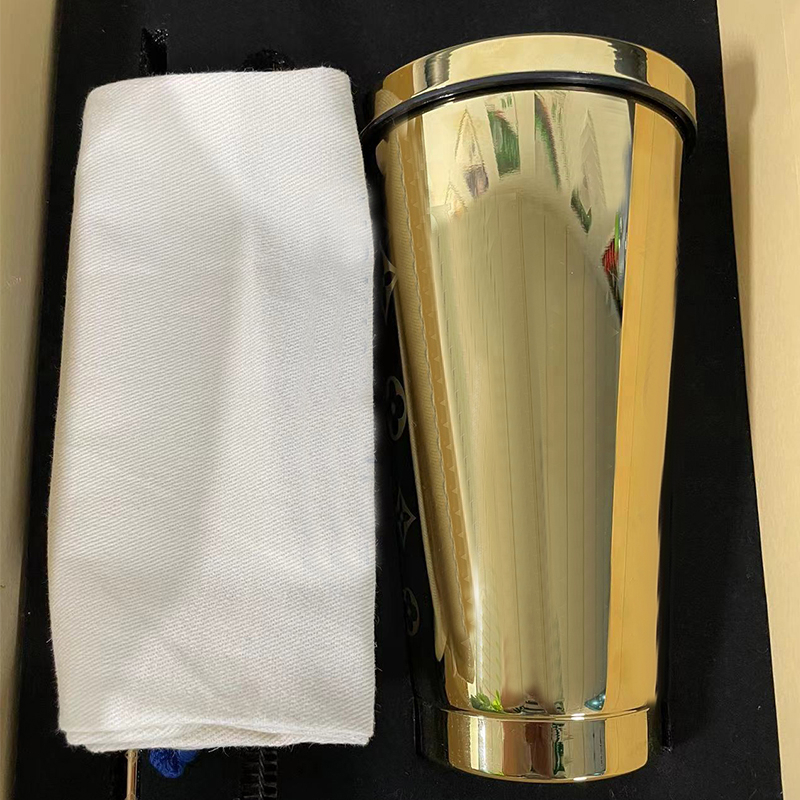 

Top Quality Laser Golden Vacuum Drinkware 304 Stainless Steel Sippy Water Bottle Coffee Cup Accompanying Cherry Blossom Series 473ml X12142