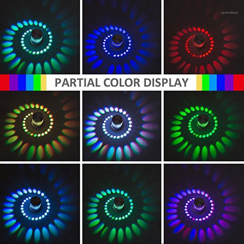 

RGB Dimmable Spiral Led Wall Lamp,Surface install for Game Room Kids Party Bars Hotel Cafe1