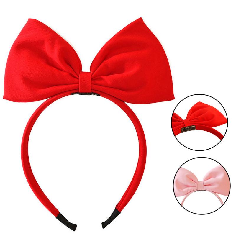 

bow Plush hair band reddish pink costume birthday child adult gift pink red Hair Bows for girls women gift Accessories