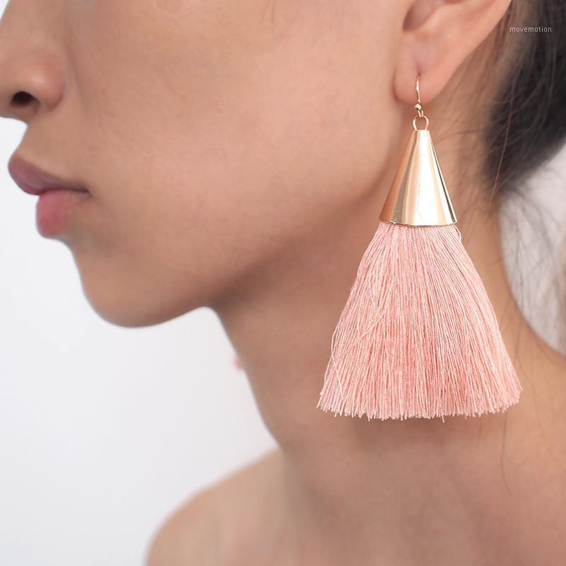 

MANILAI Boho Tassel Earrings Women Bright Gold Color Alloy Wide Fringed Drop Earrings Fashion Jewelry Statement Brincos1