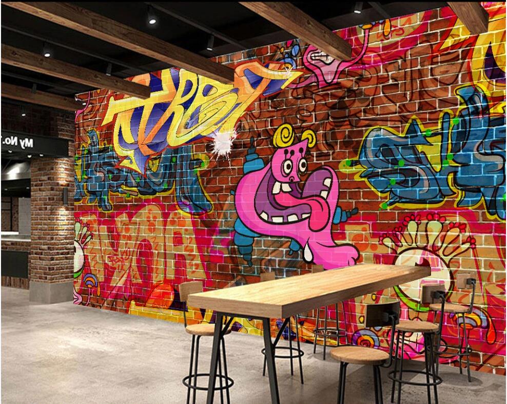 

custom mural photo wallpaper 3d color graffiti culture wall home decor 3d wall mural wallpapers for walls 3 d in the living room, Non-woven wallpaper