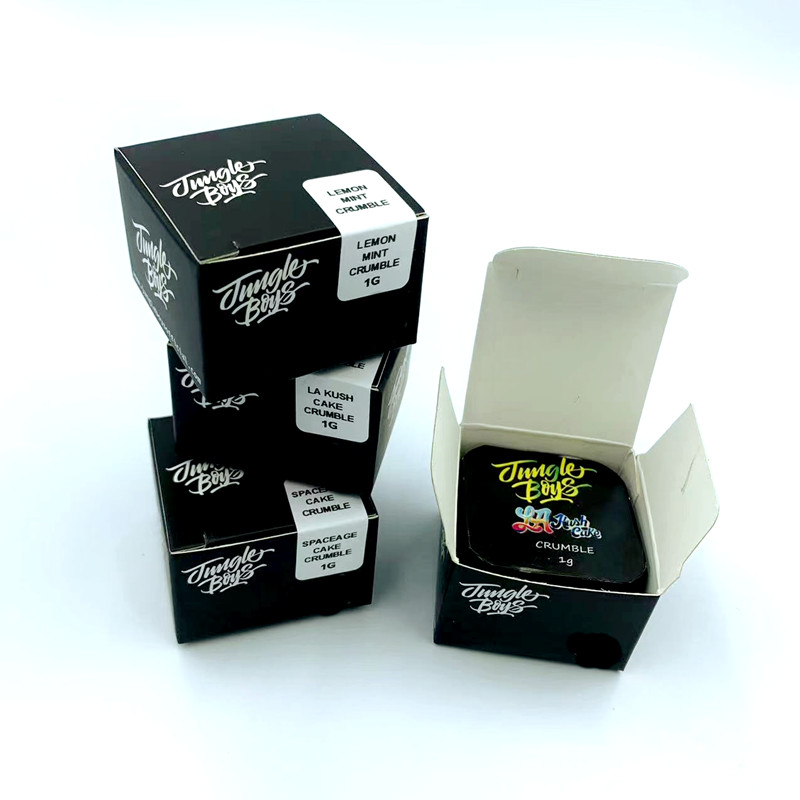 

Jungle Boys Wax Jar 9ml clear Glass Can with Child Resistant Lid for live resin concentrate crumble containers