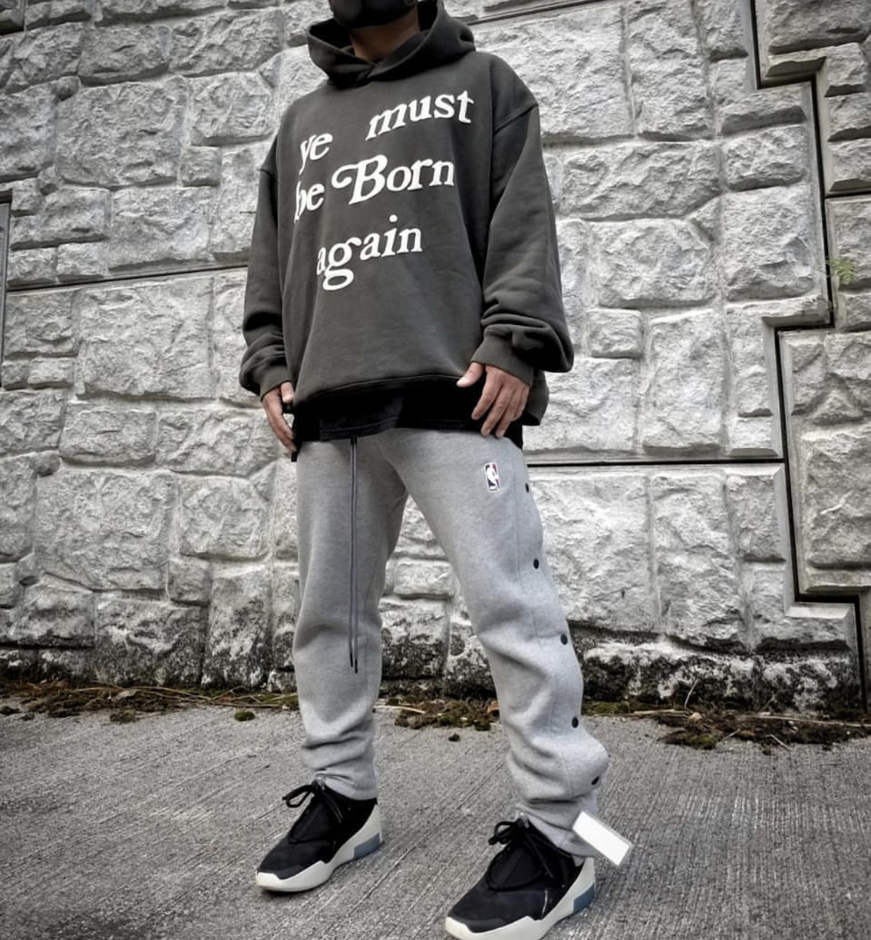 

Kanye West male designer foam letter print hooded pullover men and women oversized high street streetwear pullover casual hoodies, Gray