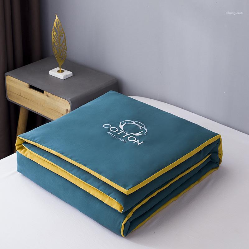 

Summer Washed Quilt Double Bed Air-conditioning Comforter Soft Embroidered Thin Cool Blanket Bedspread Quilts Cover Breathable1, 05