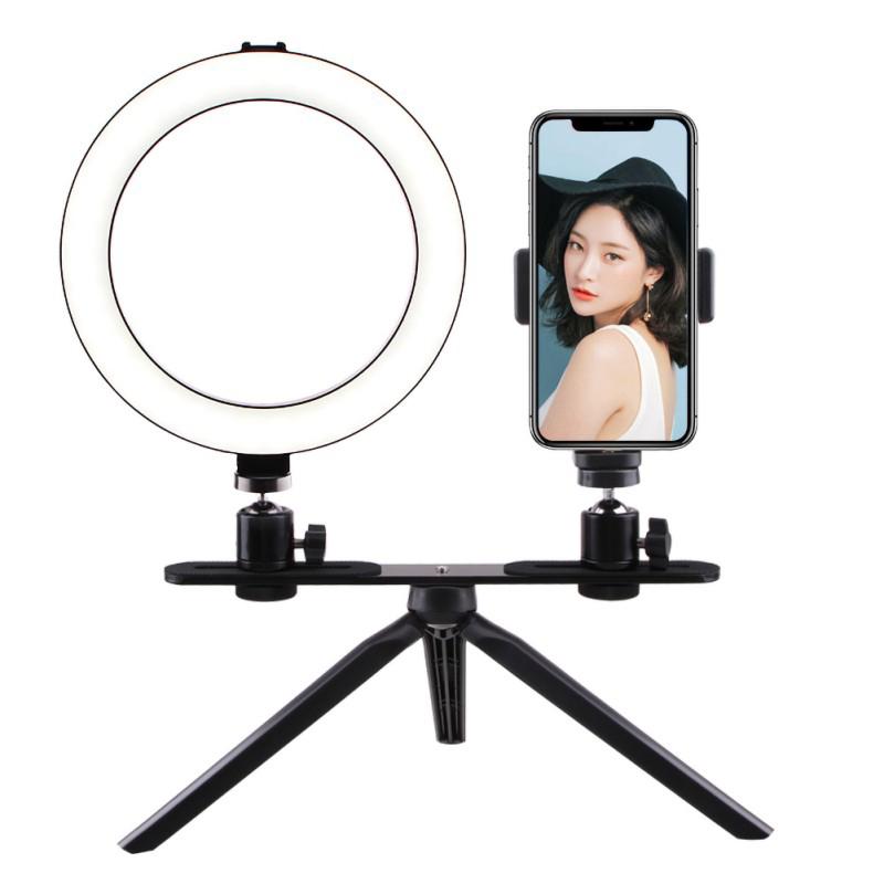 

Selfie Ring Light 8 Inch with Tripod Stand & Cell Phone Holder for Live Stream/Makeup Mini Desktop Led Camera Ring Light for You