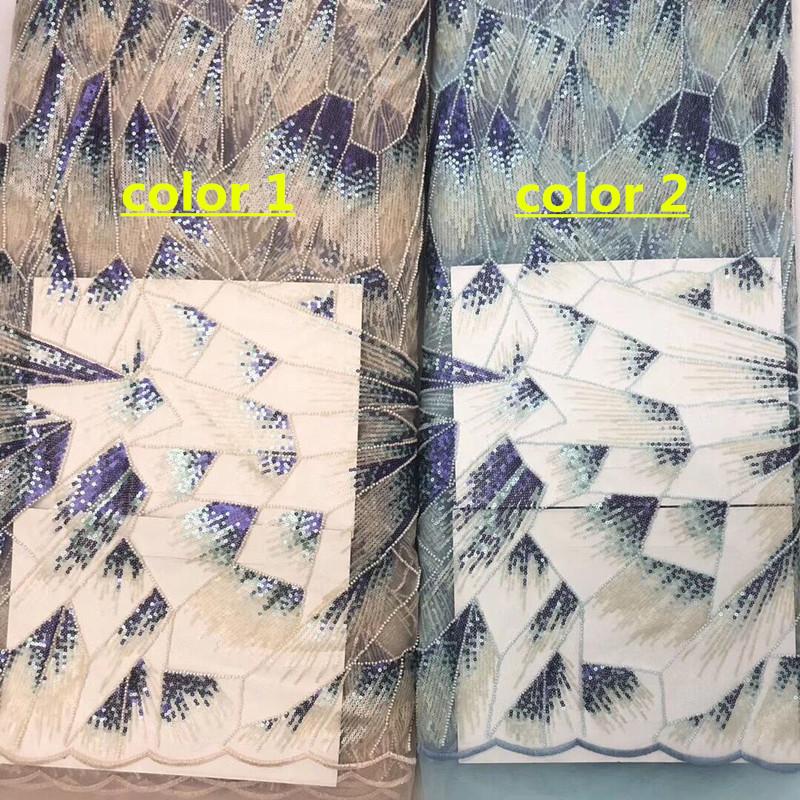 

Jolin-58.9801 embroidered Mesh Tulle fabric Factory price sequins Nigerian lace fabrics