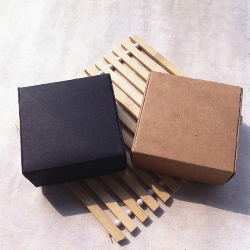 

100pcs/lot-6.4*6.4*2.8cm Blank Kraft Paper Box DIY Craft Gift Package Boxes For Jewelry Candies Handmade Soap Storage Boxes1