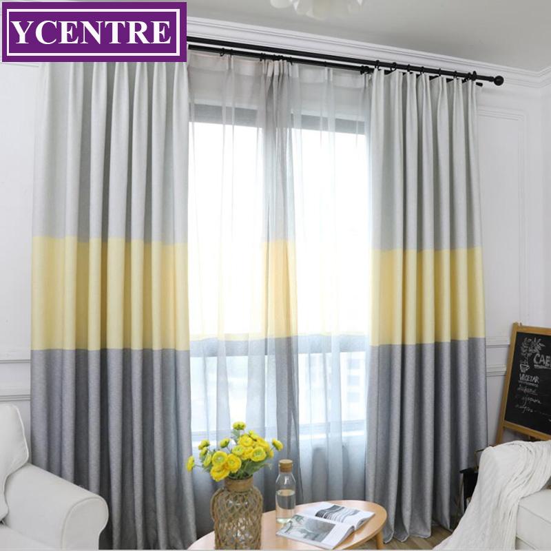 

YCENTRE Modern Striped Printed Window blackout Curtains Noise Blocking Drapes for Bedroom Living Room Children Curtain Panel, Blue voile