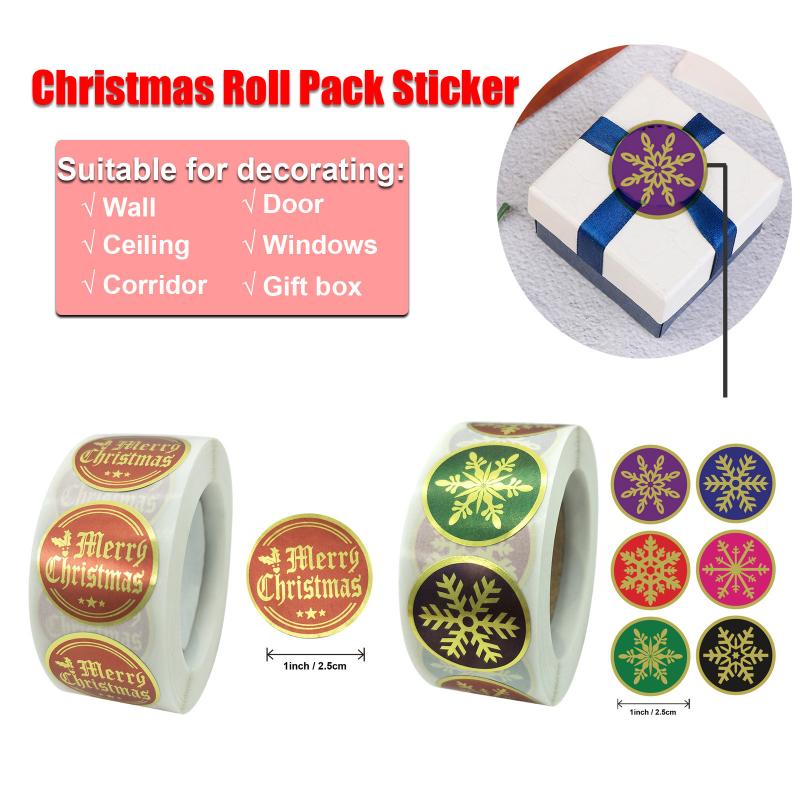 

500Pcs Merry Christmas Stickers Christmas holiday Stickers for Cards Gift Envelopes Boxes Decoration Label