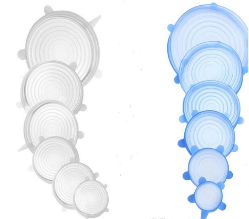

6PCS Silicone Stretch Lids Reusable Airtight Food Storage Covers Durable to Keep Food Fresh Safe in Dishwasher