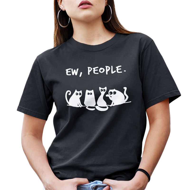 

Ew People T Shirt Kawaii Summer Women T-shirt Cute Style Female Newest Short Sleeve 100% Cotton Pet Tops Tee Y200109, Black