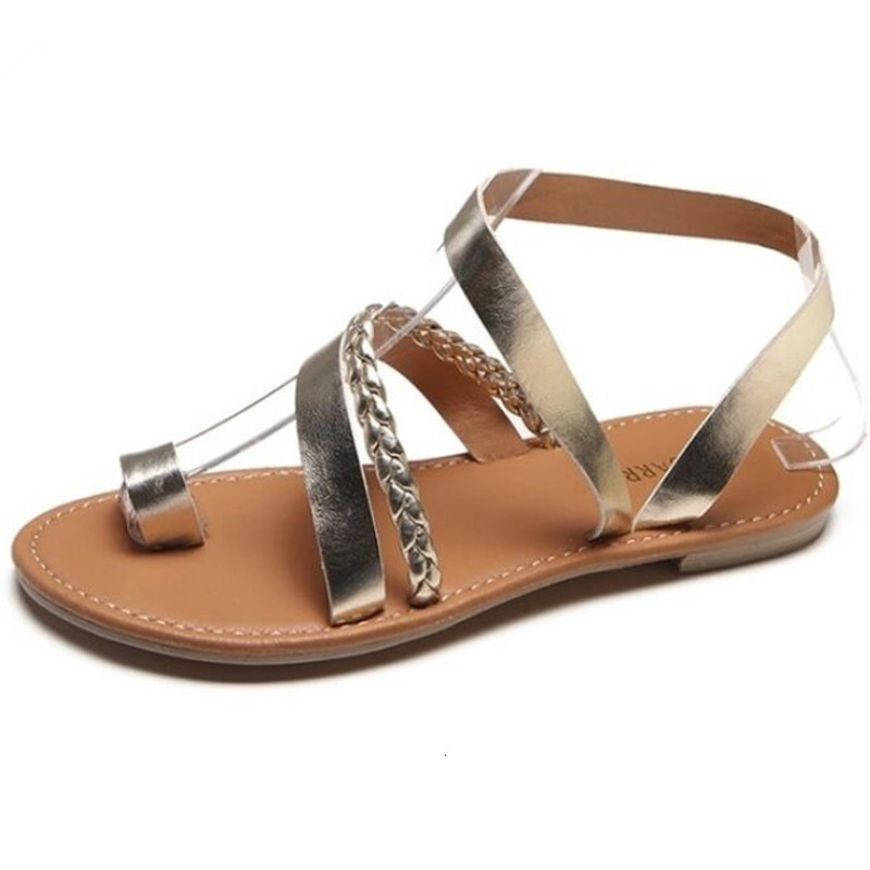 

New 2021 Will See Women's Comfortable Hollow Flat Fabric All Toe the Foot Sandals of Women All-match Shoes 6app, 180-03