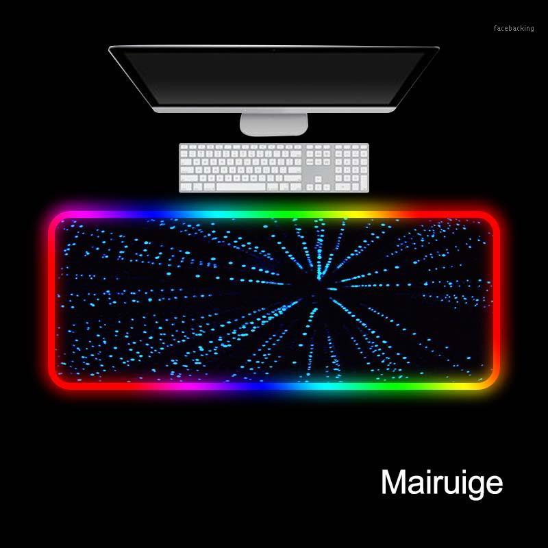 

Mairuige Blue line lights colorful Gaming RGB Large Anime Mouse Pad Mouse Mat Computer Mousepad Led Backlight Keyboard Desk Mat1