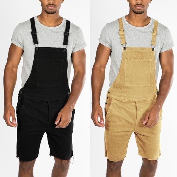 black denim overall shorts mens