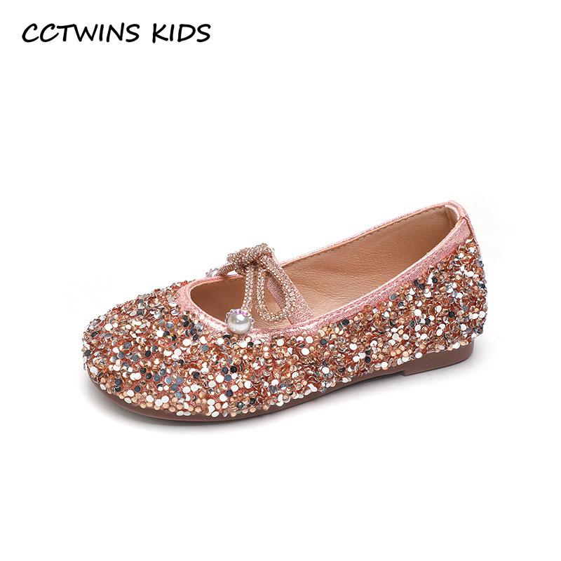 

CCTWINS Kids Shoes 2021 Spring Fashion Shoes Baby Girls Princess Butterfly Brand Mary Jane Soft Rhinestone Flats GM2812, Black