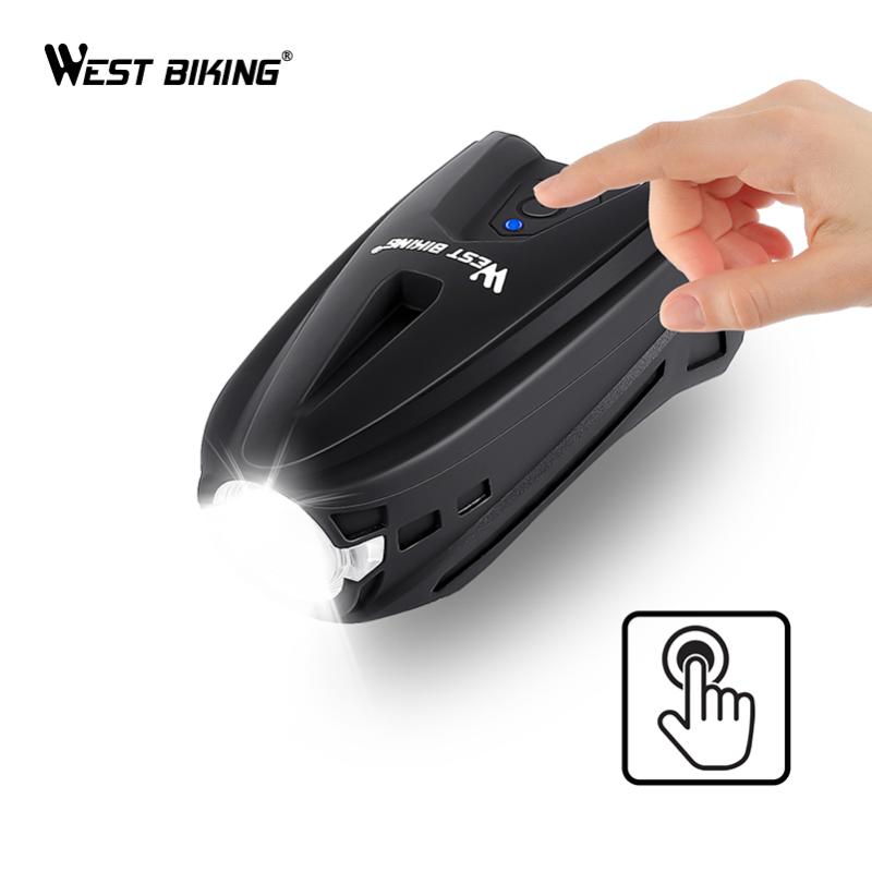 

WEST BIKING 250 Lumens Rainproof Bicycle Light USB Charging Bicycle Front Touch Light Cycling Bike Lamp Bike lights