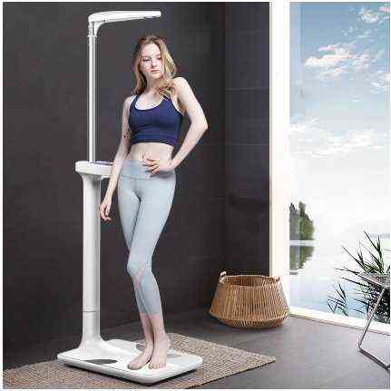 

Ultrasonic Height and Weight Scale Meter Body Fat Scale Voice Broadcast Electronic Scale Fitness Height Measuring Instrument H1229, White