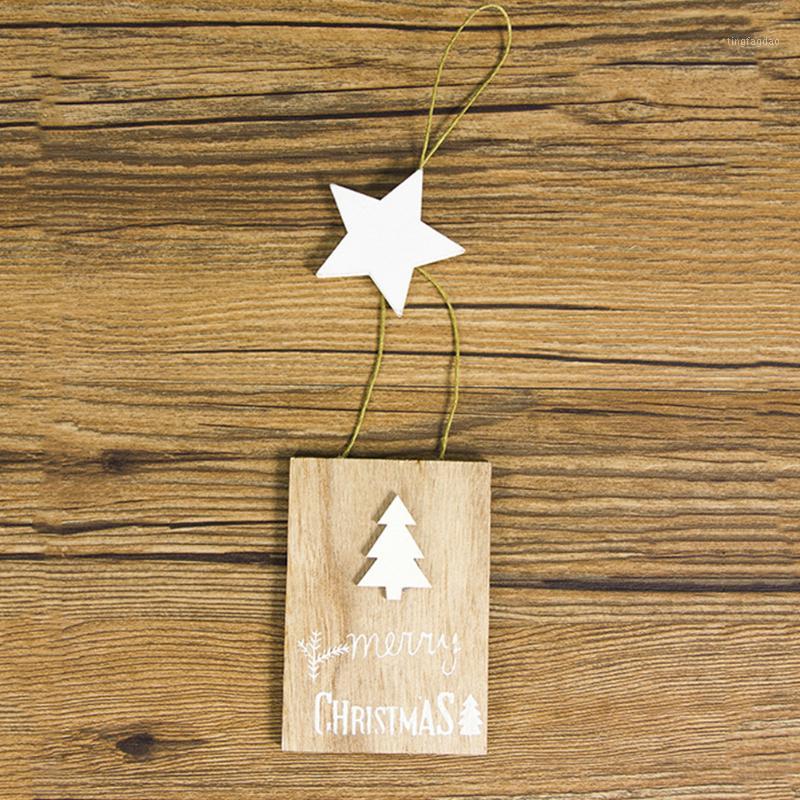 

Hanging Pendant Tag Christmas Gifts Handmade Festival Wooden Home Letters Printed Decorations Party DIY Crafts Ornament Signs1