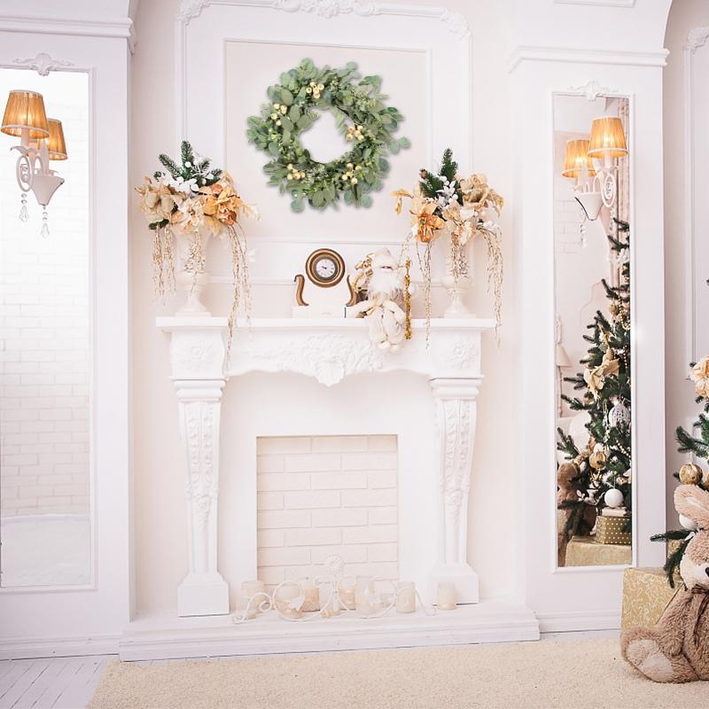 

21.6 Inches Artificial Ginkgo Encrypted Eucalyptus Garland For Party Decoration Indoor Wall And Window Of Holiday Celebration