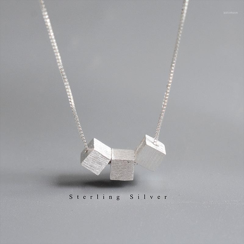 

ZOBEI Real 925 Sterling Silver Necklace With Three Squares Fine Jewelry For Women Romantic Engagement Accessories Gift1