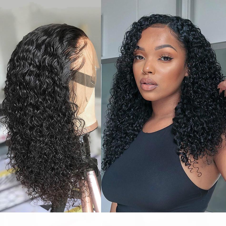 

Brazilian 13x4 Lace Front Human Hair Wigs Pre Plucked with Baby Hair Deep Wave 150% Short Water Curly Bob Wigs for Women, Natural color