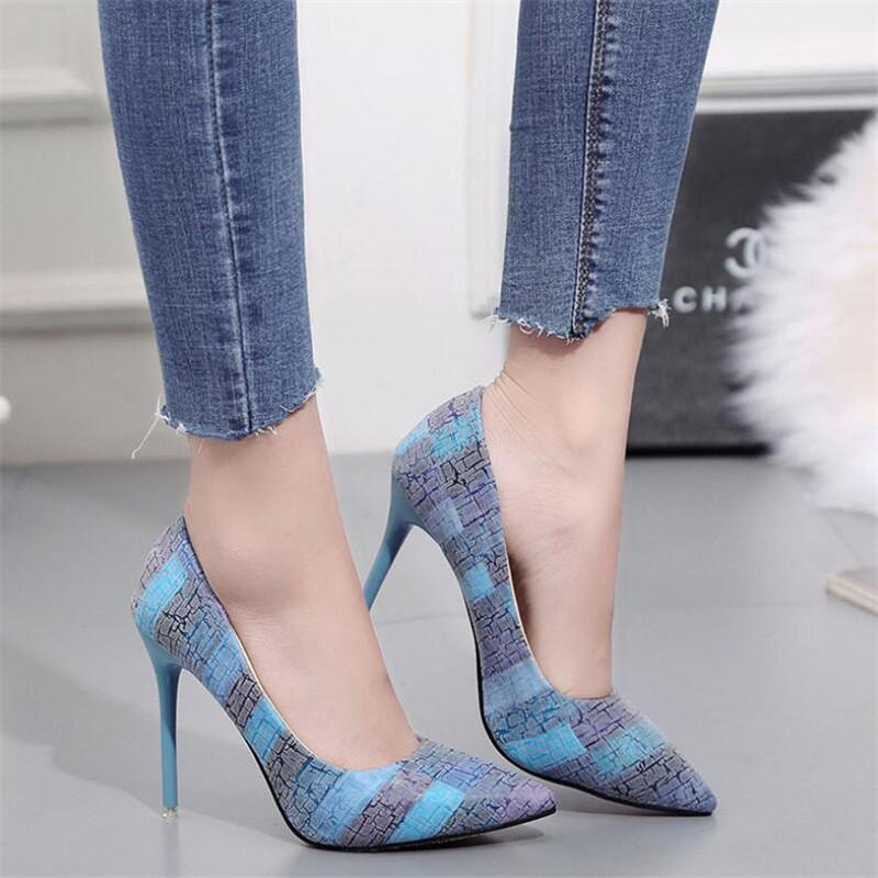 

MHYONS New k high heel stiletto pointed shoes women's shoes shallow mouth wild suede comfortable women's, Red