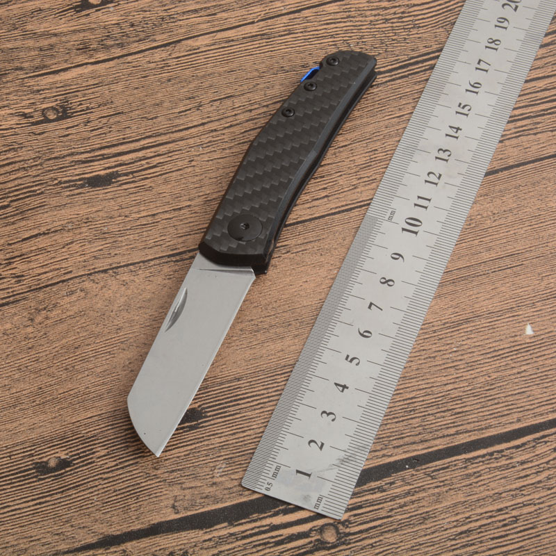 

1Pcs Top Quality 0230 EDC Pocket Folding Knife D2 Stone Wash Blade CNC Carbon Fiber Handle Folder Blades Knives With Retail Box