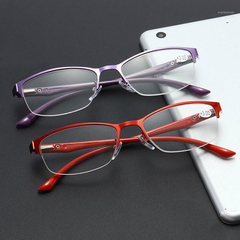 

Luxury Women Reading Glasses Purple Ultralight Presbyopic Glasses Half Rim Flexible Magnifier TR90 Female Reader +100 ~ +4001