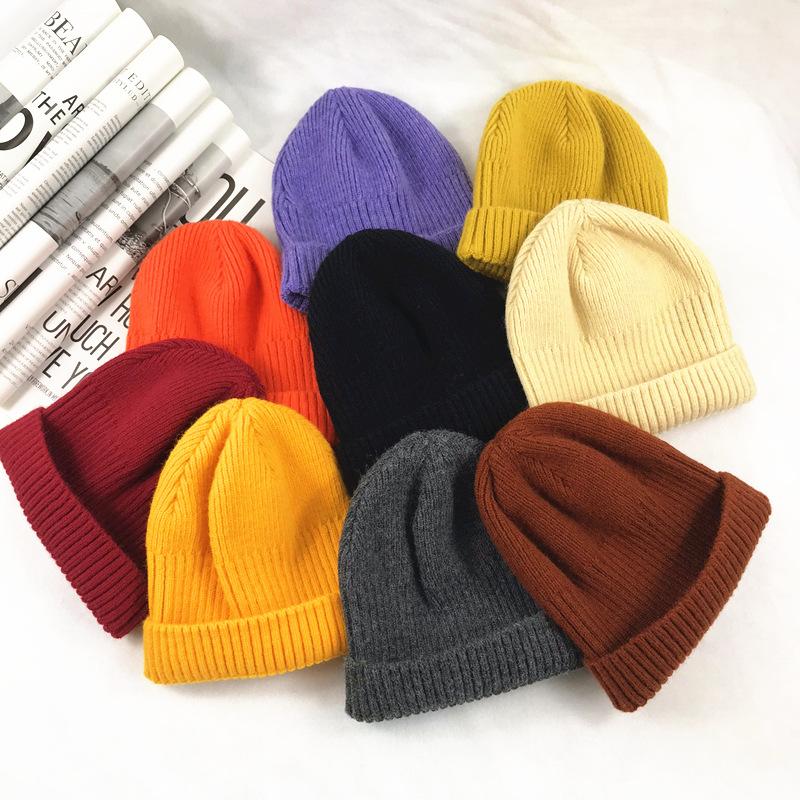 

Winter Unisex Warm Beanies Casual Short Thread Hip Hop Hat Adult Men Beanie Female Wool Knitted Beanie SkullCap Elastic Hats