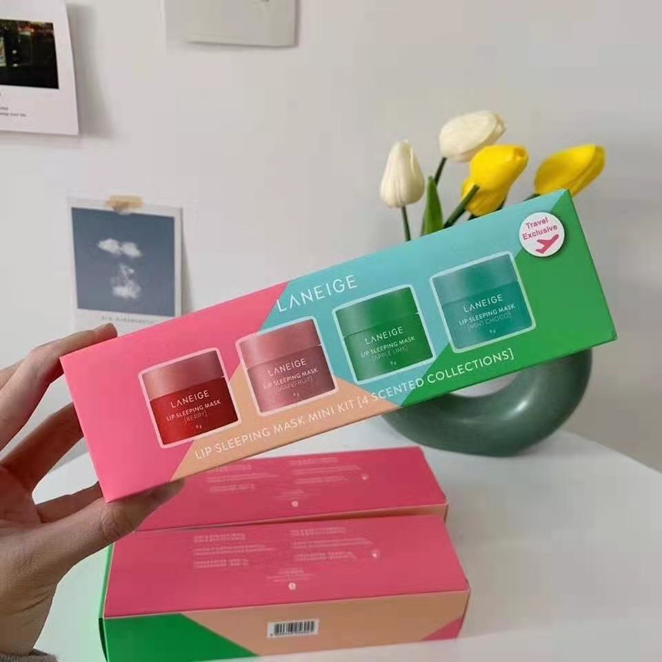 

Dropshipping New Arrival Four bottles/sets of Sleeping Lip Mask: Strawberry/Mint/Pink Lime/Grapefruit, 8 grams per bottle.