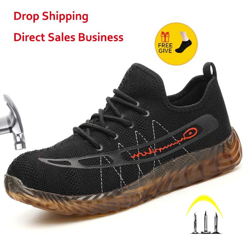 

Vip Drop Shipping Men's And Women Outdoor Steel Toe Anti Smashing Work Shoes Men Puncture Proof Safety Boots Sneakers Shoes, 01