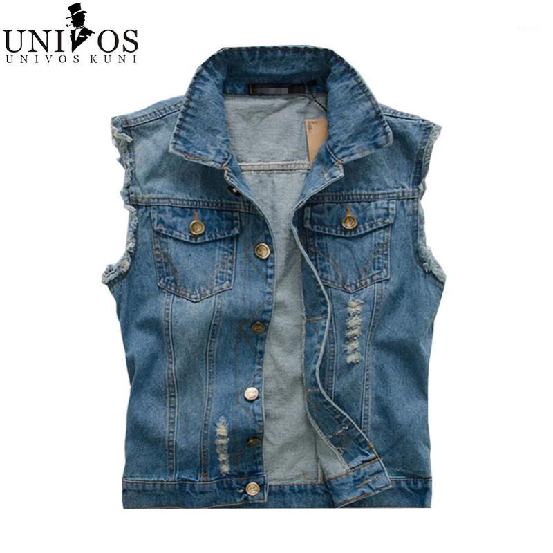 

Wholesale- 2016 New Men's Jean Denim Vest Light Color Waistcoat Men Slim Fit Sleeveless Jacket Fashion New Brand Jeans Vests Z23111, Blue