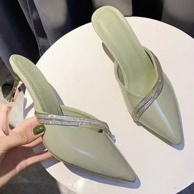 

New Summer Lady Sandals Slippers Soild Color Slip On Pointed Toe Women Mules Outdoor Shoes Slides Zapatillas Mujer Casa #nX2f