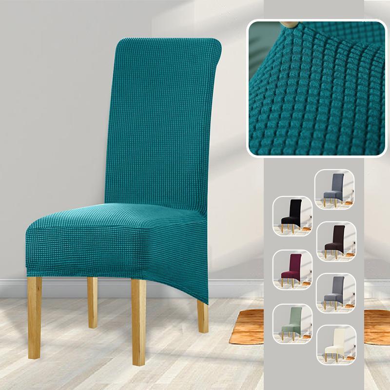 

Leorate 10 Colors Polar Fleece Fabric Elastic Chair Cover Long Back XL Size High Back Seat Chair Covers Universal Home Hotel1