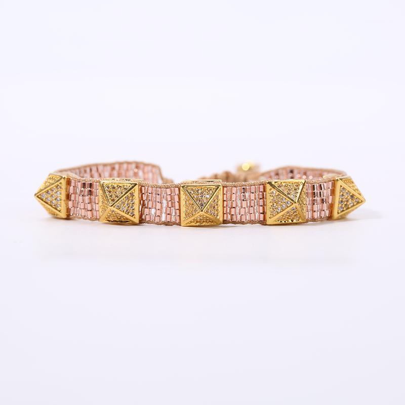 

Rttooas MIYUKI Bracelet Fashion Gold Rivet Charm Bracelets Pulseras Mujer Moda 2020 Armband Gifts For Women Handmade Woven1