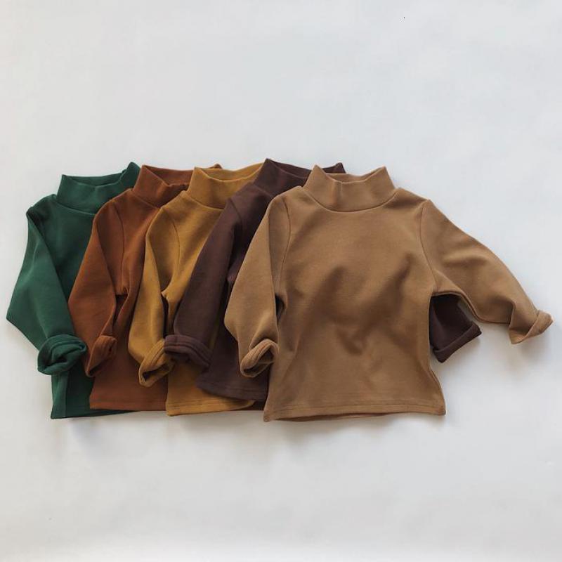 

2021 New Children Boys Turtleneck Basic Solid T-shirt Toddler Kids Girls Spring Long Sleeve Tee Tops Baby Clothing 1-6y Kzj1, Shirts1