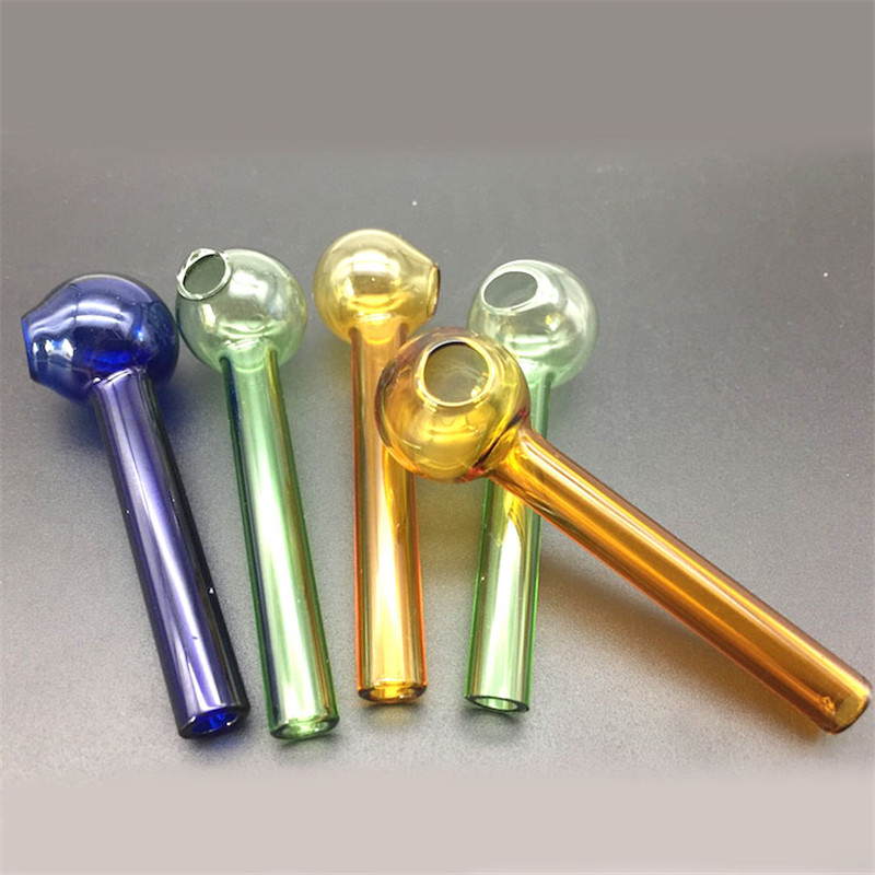 

Cheapest 7cm lenght Bubbler Glass Oil Burner Pipes Pyrex Color Random hand smoking Water Pipe Of Smoking Accessories