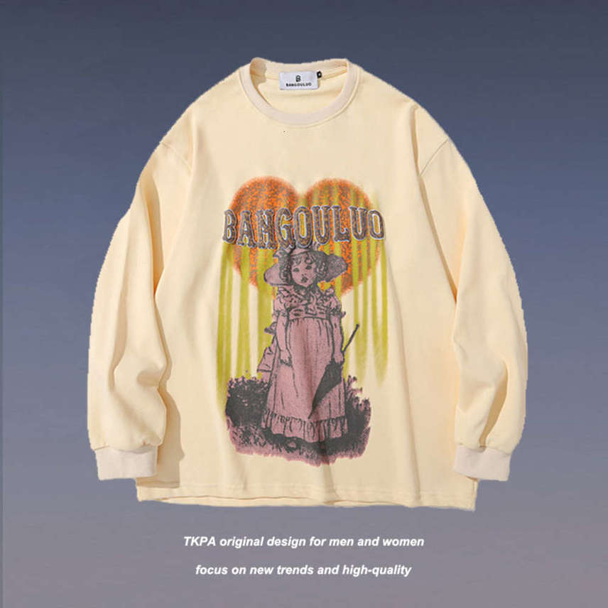 

Tkpa cartoon Abstract printed sweater for men and women, Black