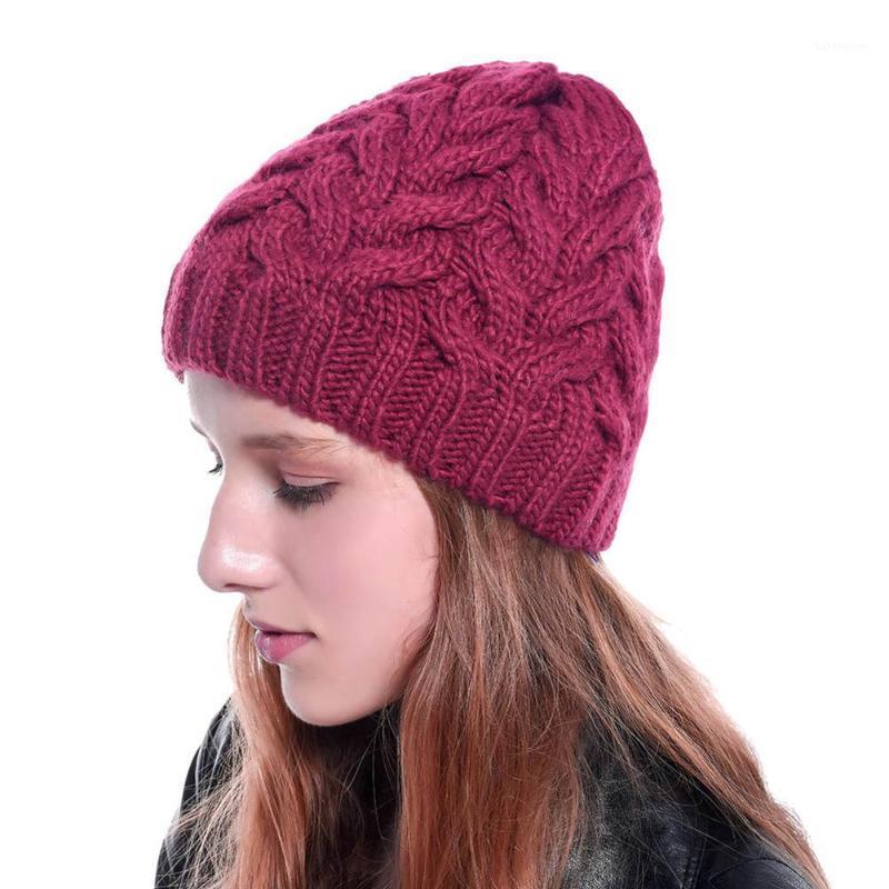 

Fashion Women Solid Color Cable Knit Beanie Hat Winter Warm Outdoor Elastic Cap Cable Knit Beanie Hat Winter Warm Outdo1, White