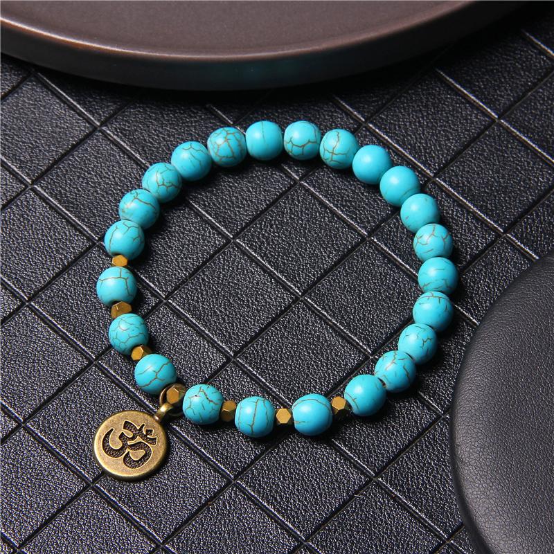 

Fashion Handmade Stone Bangles Charms Bracelets Women Jewelry Men Healing Health Cube Turquoises Beads Bracelets Female Gift