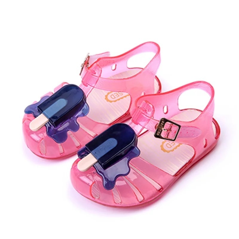 

Girls Popsicle Pattern 2020 New Mini Rome Melissa Child Shoes Jelly Kids Sandals Non-slip, Blue