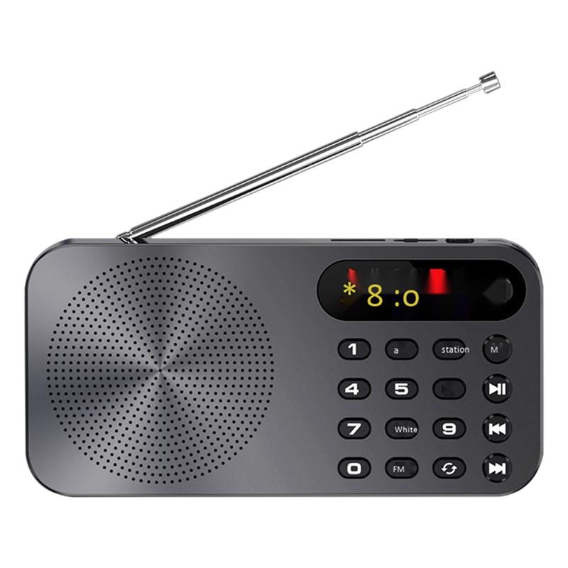 

Q6 Radio Multi-Function Fm Radio Rechargeable Walkman with Plug-in Card Home Led Digital Display