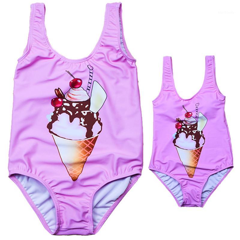 

Mother and Daughter Swimwear Mommy Grils Swimsuit Bikini Bathing Suit Family Matching Clothes Look Mom Mum Baby Swim One-piece1