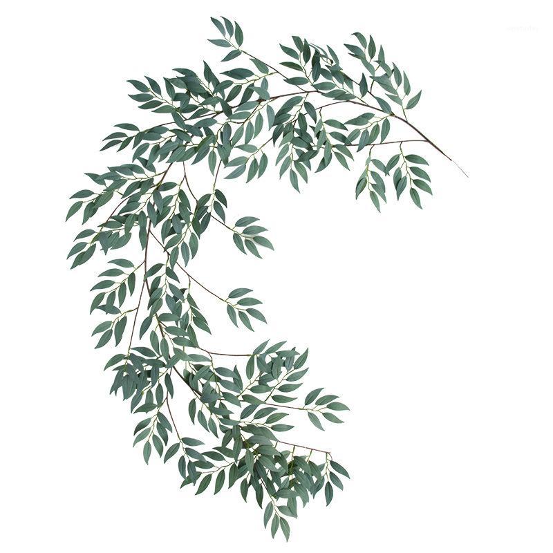 

180cm Artificial Plants Willow Rattan Decoration Leaf Plants Green Garland Wreath Rattan Fake Silk Wicker Leaves DIY Decoration1