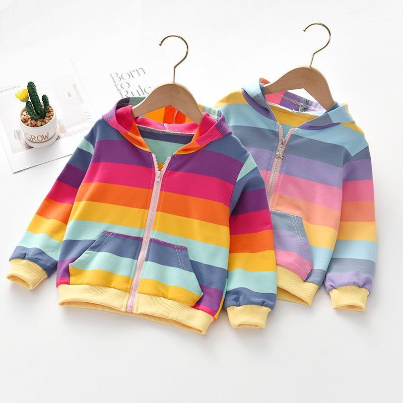 

New 2020 Autumn Winter Baby Boys Girls Cardigan Coat Children Clothing Boys Girls Kids Cardigan Coat1, Deep rainbow coat
