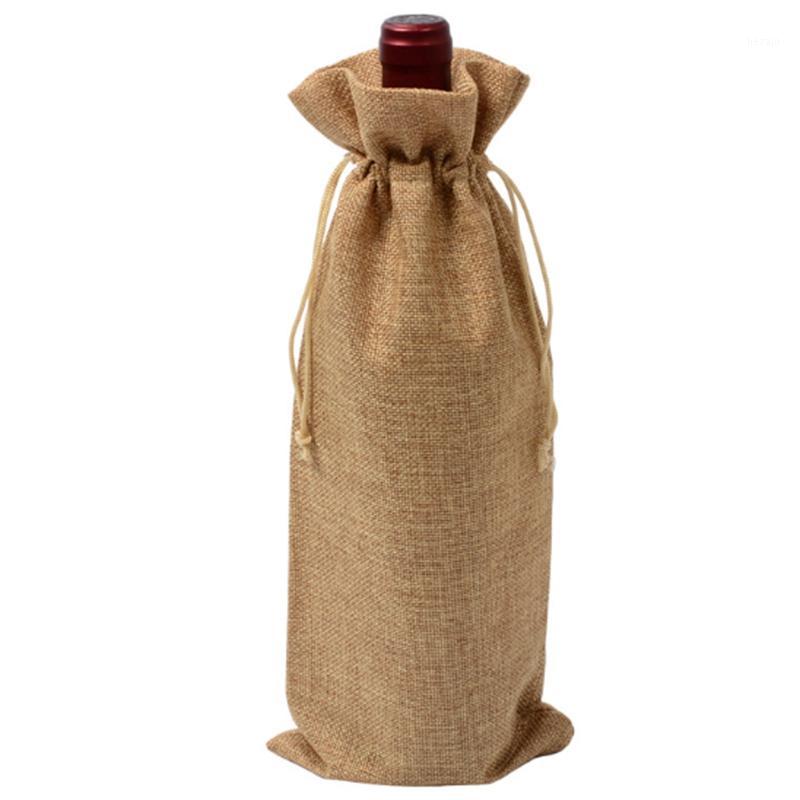 

12Pcs Durable Wine Bags Non-Woven Fabric Linen Red Wine Bottle Glass Bag Travel Pouch Gift Weddings Reusable Weddings Packaging1