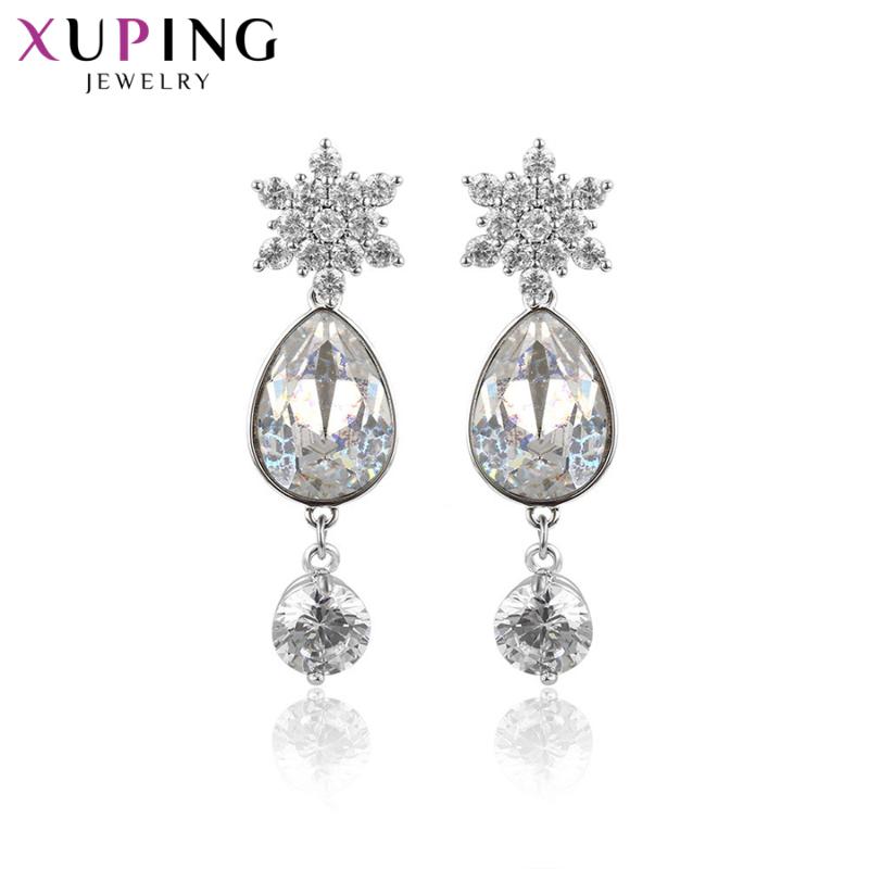 

Xuping Jewelry Cute Flower Crystals Earrings for Women Valentine's Day Gifts 93350