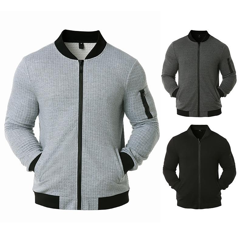 

Spring Autumn Casual Jacket Men New Arrival Solid Color Fashion Coat, Black