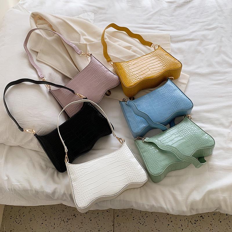 

Quality Bags For Women 2021 Retro Small Shoulder Bag Summer Stone Pattern Handbag And Purse Solid Color Leather Totes Bag, Yellow shoulder bag