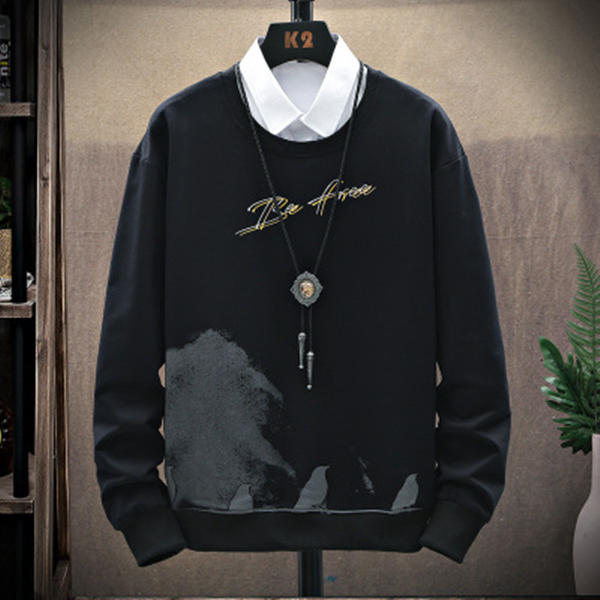

Mens designers sweatermens men desinger sweater Europe-America mens sweaters luxury sweater bottoming sweater long sleeved t-shirt clothes, Black